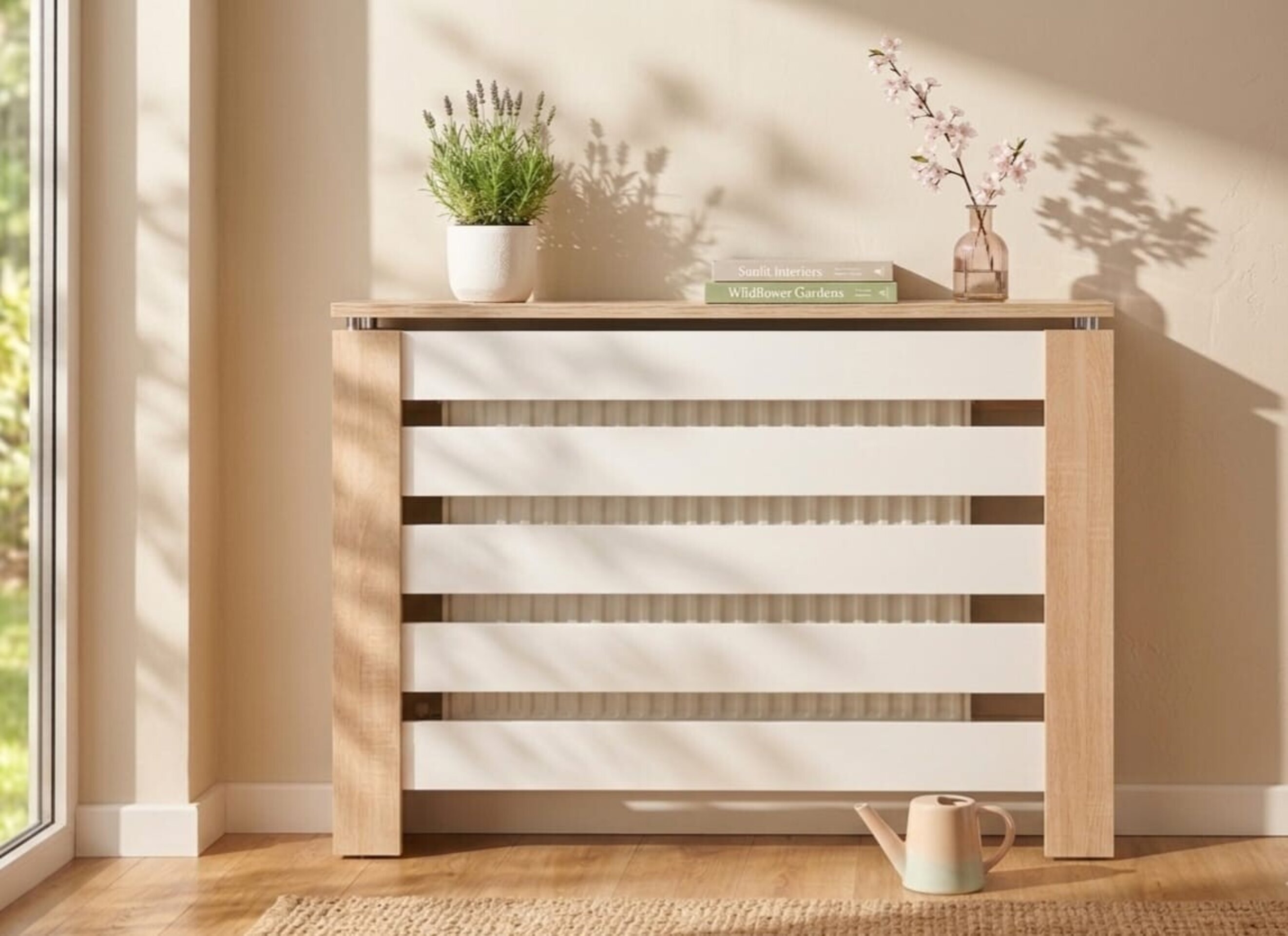 Cubre radiador Hércules  Roble/Blanco 120cm - 2