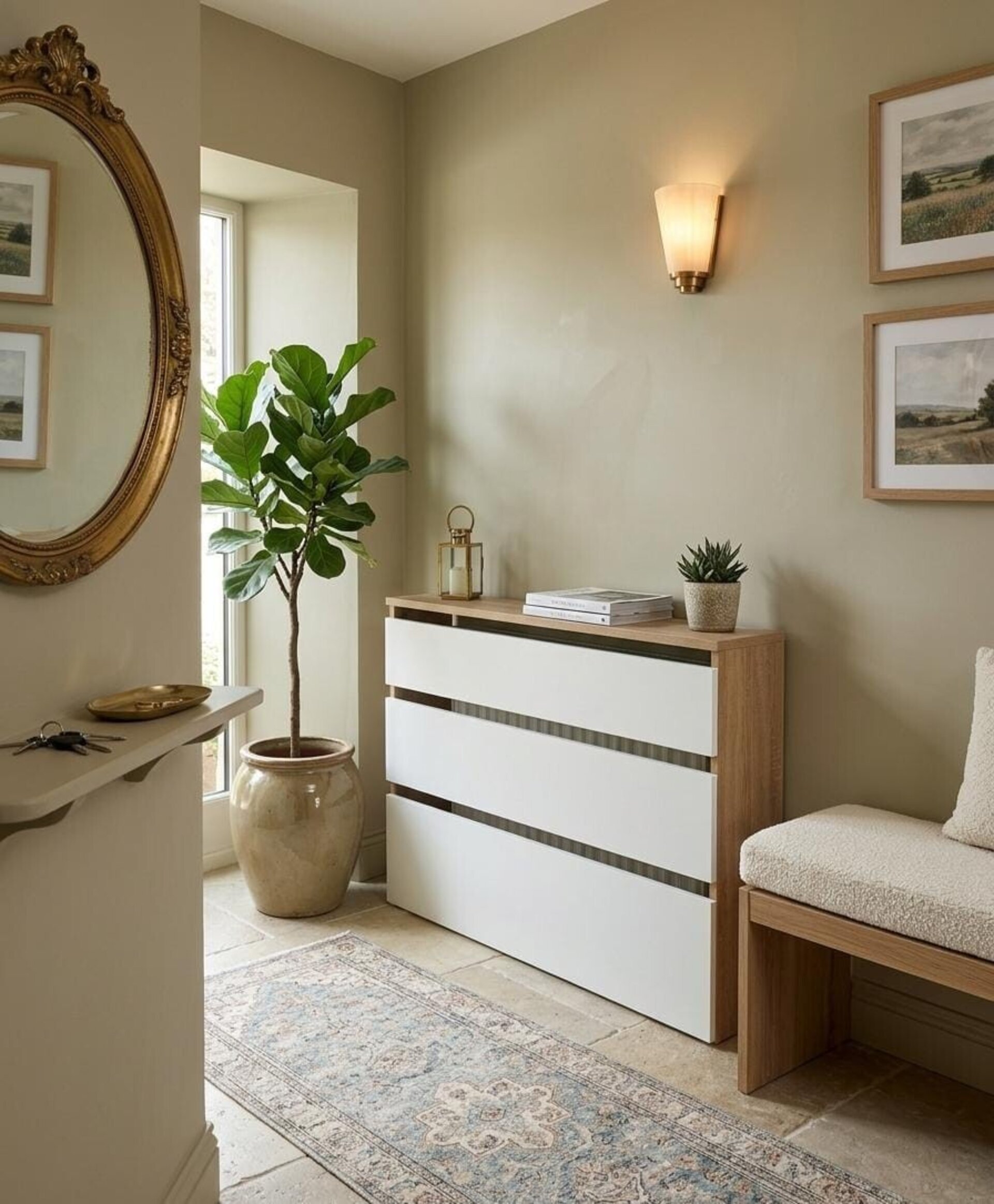 Cubre radiador Hermes Roble/Blanco 90 cm - 1