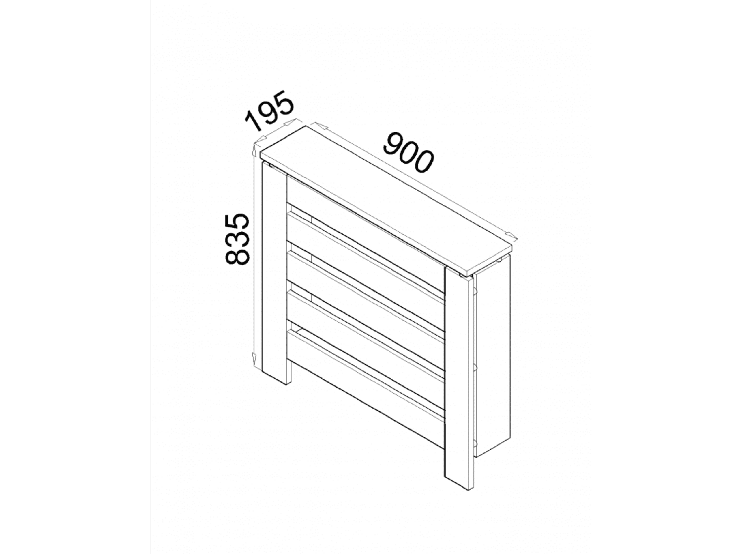 Cubre radiador Hércules Blanco/Roble 90cm - 4