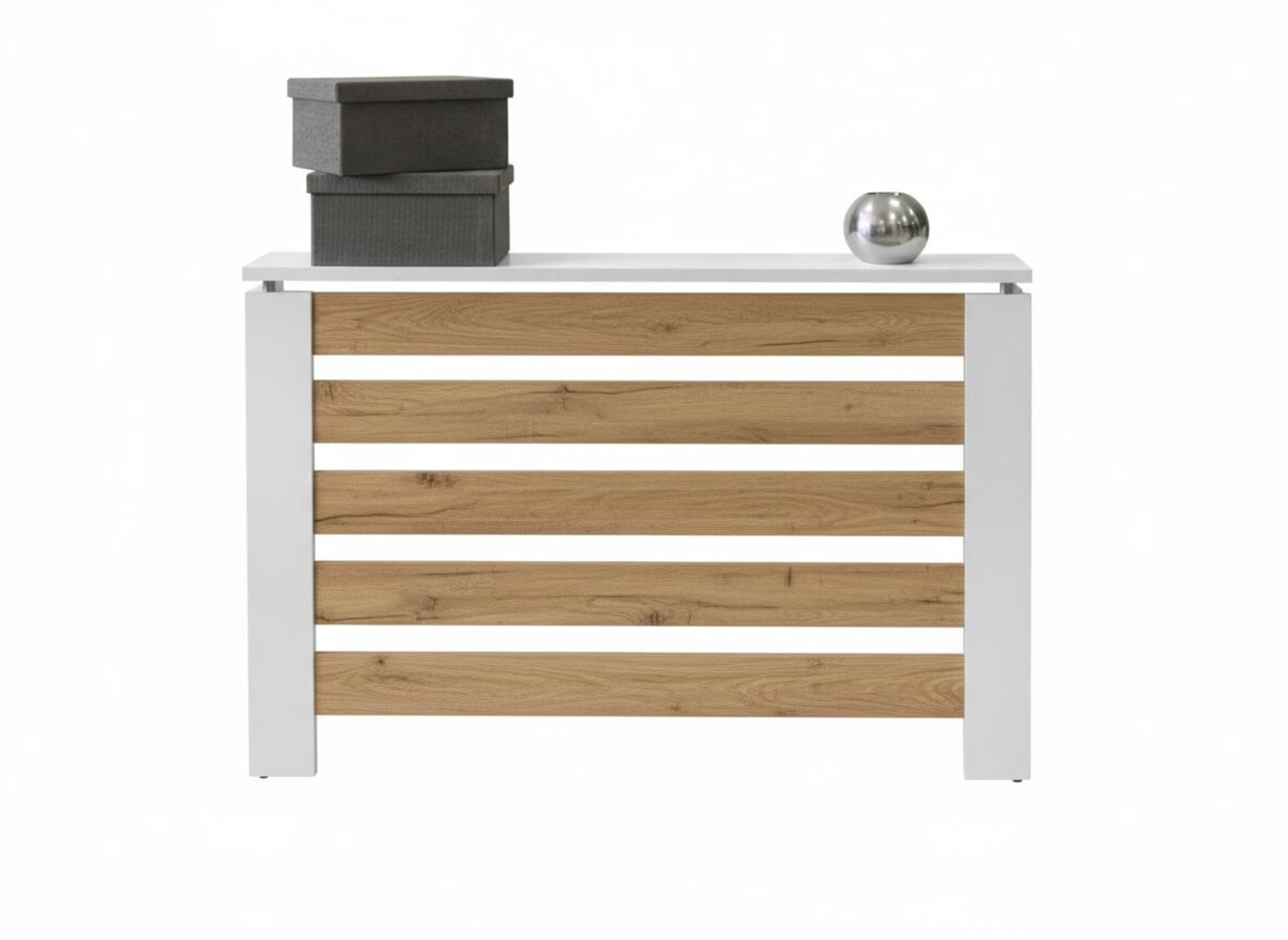 Cubre radiador Hércules Blanco/Frente roble 120cm - 2