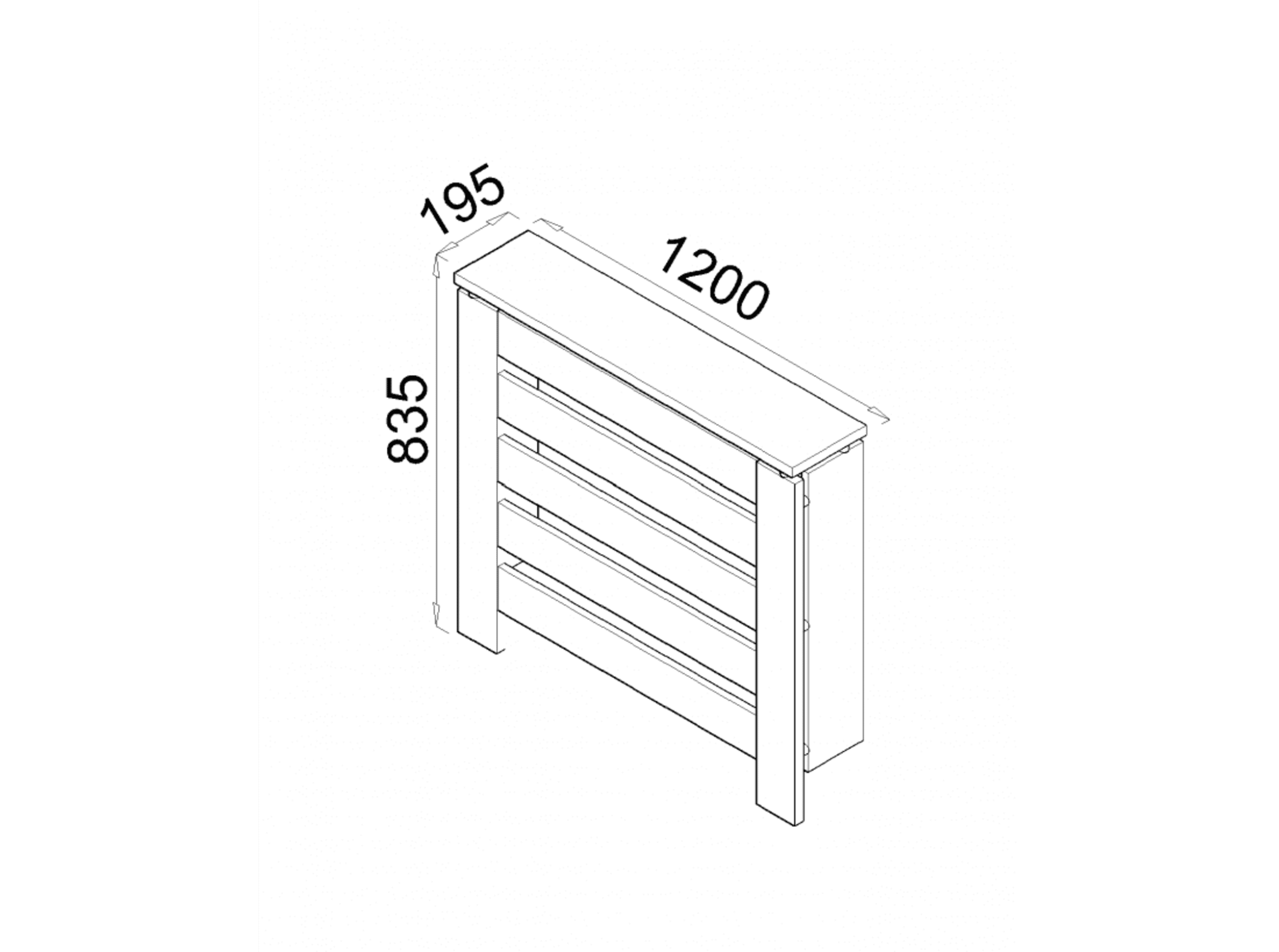 Cubre radiador Hércules Blanco/Roble 120cm - 5