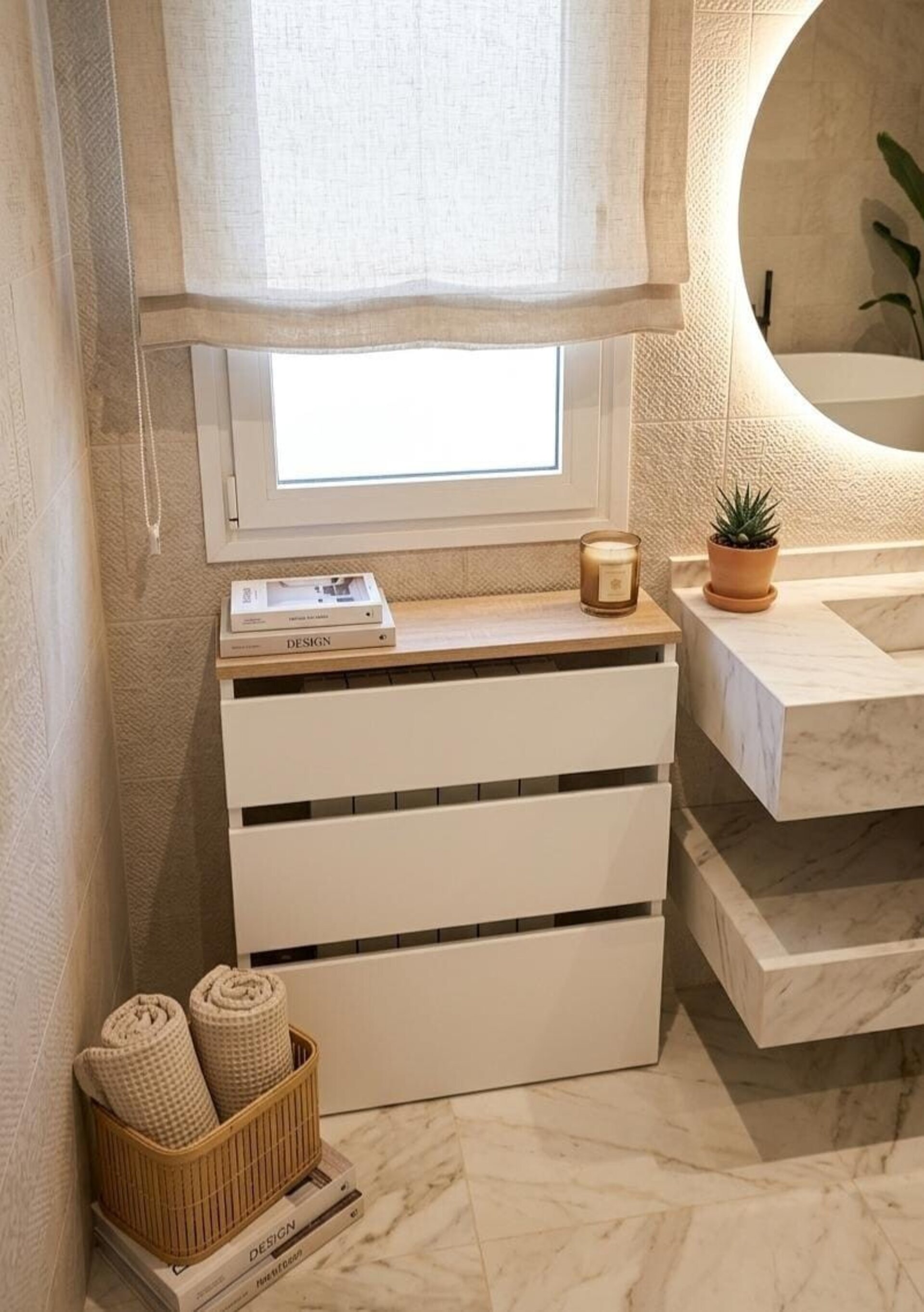 Cubre radiador Hermes Blanco/Roble 60 cm - 1