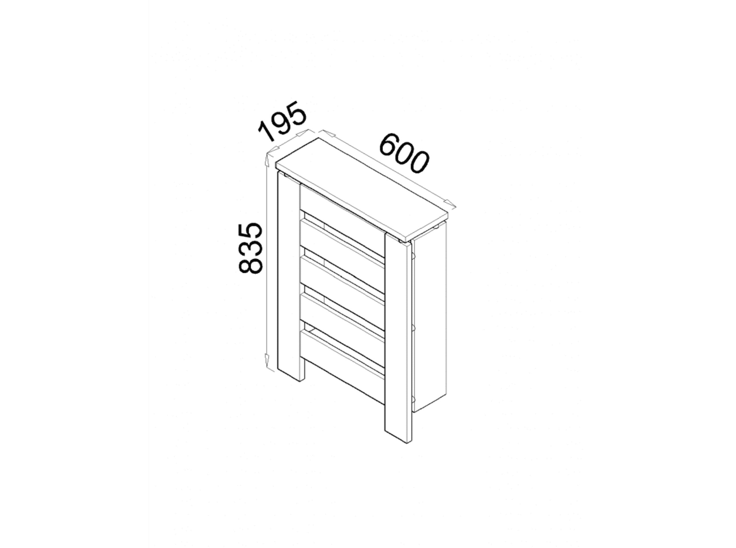 Cubre radiador Hércules Blanco/Roble 60cm - 4