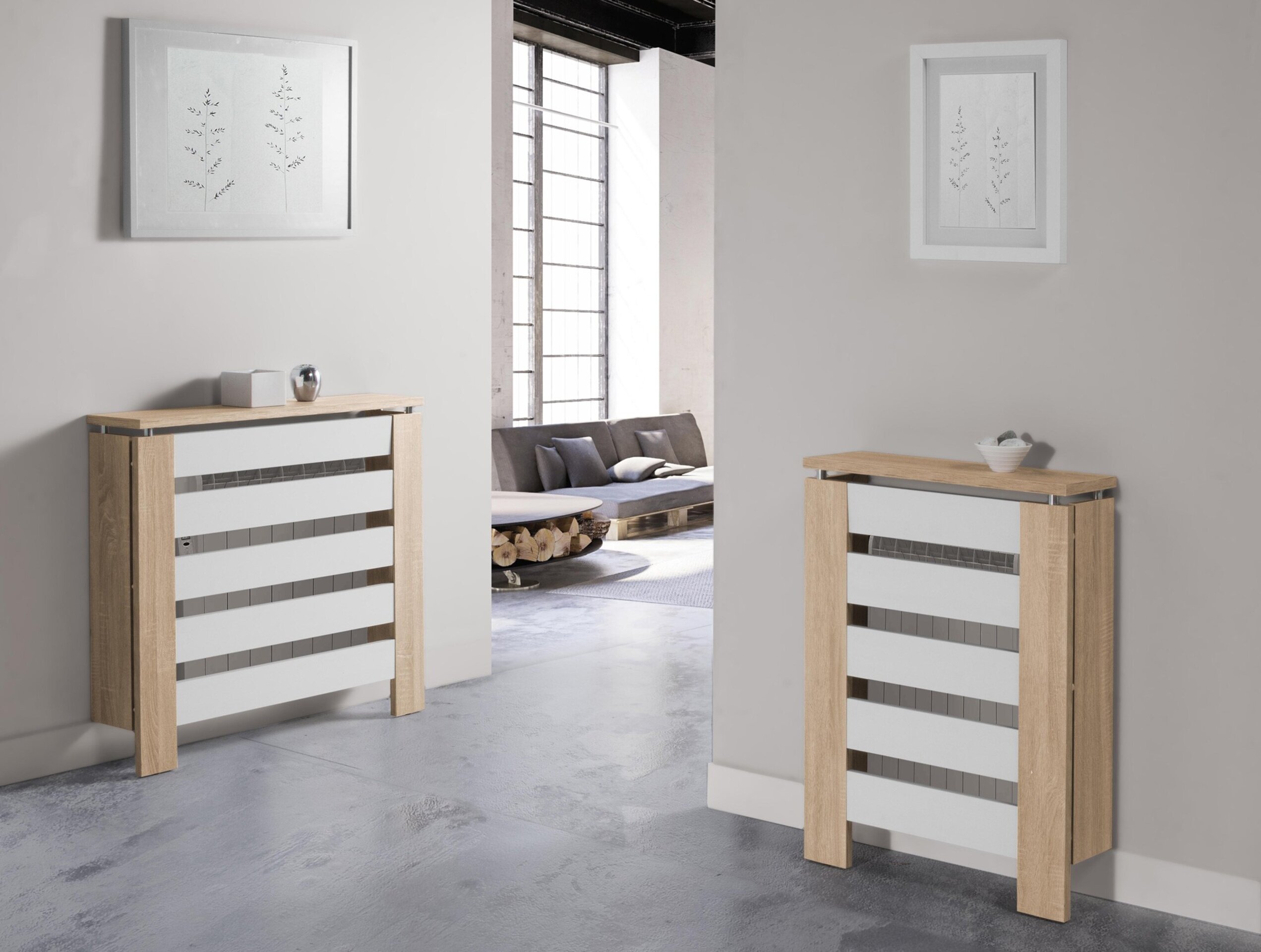 Cubreradiador Hércules  Roble/Blanco 120cm - 4